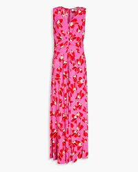 Diane von Furstenberg Ace Maxikleid aus Crêpe mit floralem Print Pink