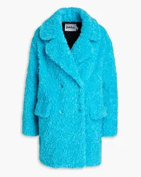 jakke. Zadie doppelreihiger Mantel aus Shearling-Imitat Blau