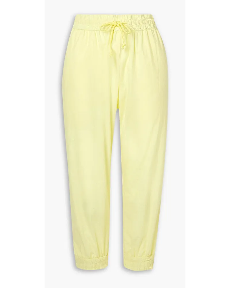 Paradised Cropped Track Pants aus Baumwollpopeline Gelb