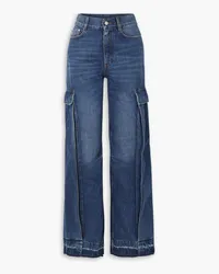 Stella McCartney Hoch sitzende Jeans mit weitem Bein und Fransen Blau