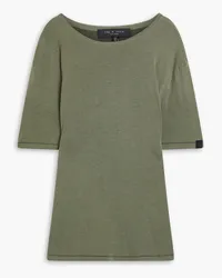 Rag & Bone Banks T-Shirt aus Baumwoll-Jersey mit Flammgarneffekt Grün