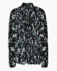 Rag & Bone Sachi Bluse aus Metallic-Chiffon mit floralem Print Schwarz