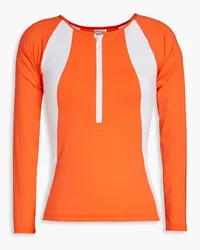 Melissa Odabash Bondi Rashguard aus zweifarbigem Stretch-Material Orange