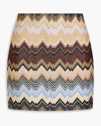 Missoni Minirock aus Häkelstrick mit Metallic-Effekt und Knotendetail Bunt