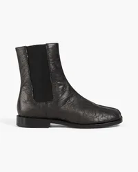 Maison Margiela Tabi Chelsea-Boots aus Kunstleder inKnitteroptik Schwarz