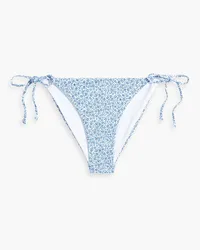 Onia Kate tief sitzendes Bikini-Höschen mit floralem Print Blau