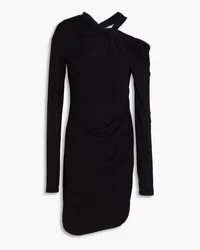 Helmut Lang Drapiertes Minikleid aus Jersey mit Twist-Detail an der Vorderseite Schwarz