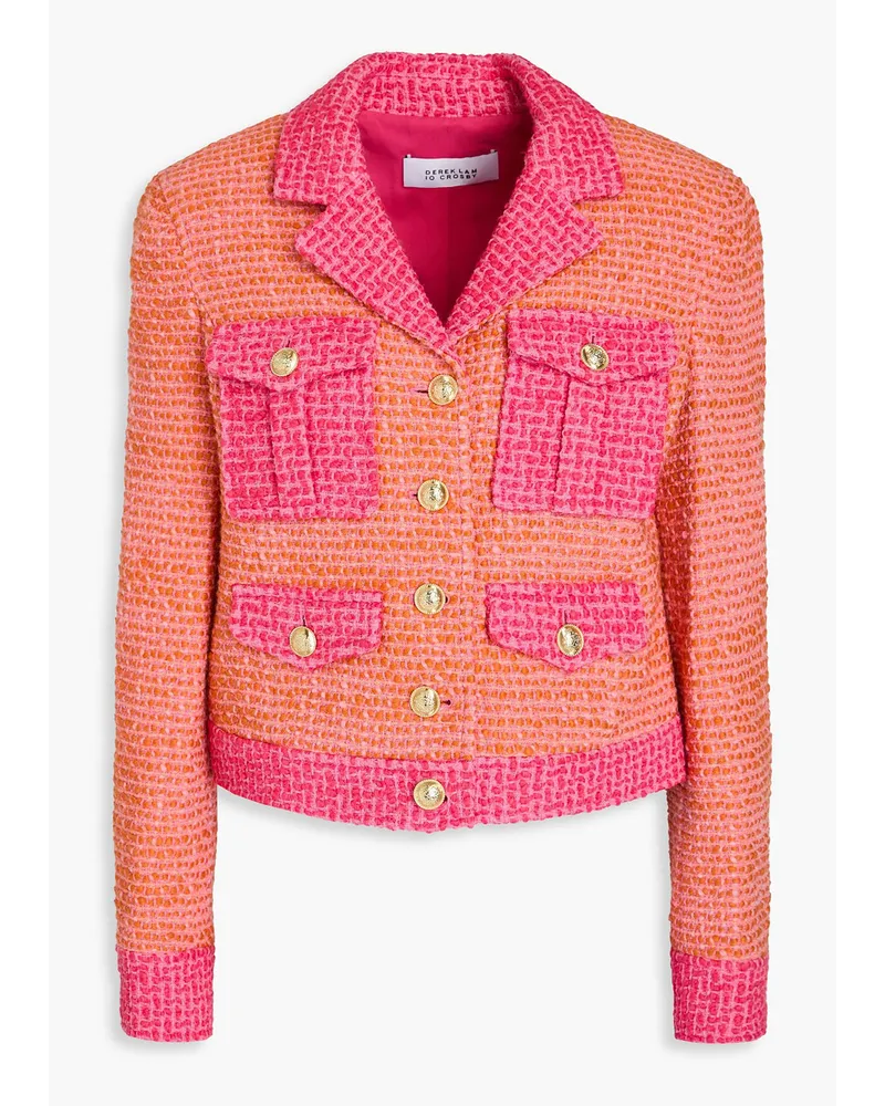 Derek Lam Arleth two-tone bouclé-tweed jacket Orange