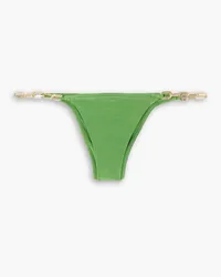 Cult Gaia Sanam Bikini-Höschen aus recyceltem Stretch-Material mit Ketten-Detail Grün