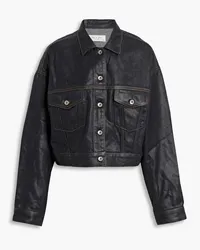 Rag & Bone Cropped Jeansjacke mit Beschichtung Blau