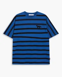 Kitsuné Kajsa gestreiftes T-Shirt aus Baumwoll-Jersey Blau