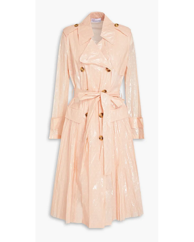 RED Valentino REDValentinoDoppelreihiger Trenchcoat aus beschichtetem Point d'Esprit Pink