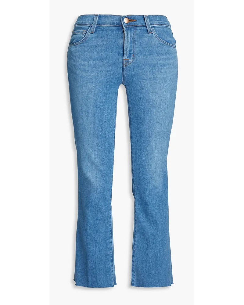 J Brand Halbhohe Kick-flare-Jeans inausgewaschener Optik Blau