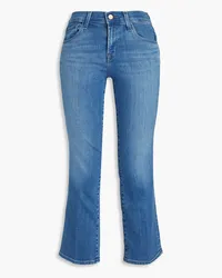 J Brand Halbhohe Kick-flare-Jeans inausgewaschener Optik Blau