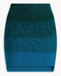 Victoria Beckham Gerafftes Midikleid aus Mesh mit floralem Print Blau