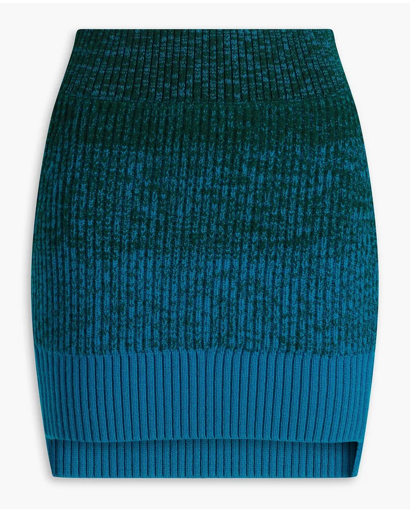 Victoria Beckham Gerafftes Midikleid aus Mesh mit floralem Print Blau