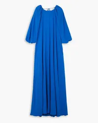 BERNADETTE Frida rückenfreies Maxikleid aus Chiffon zum Binden Blau