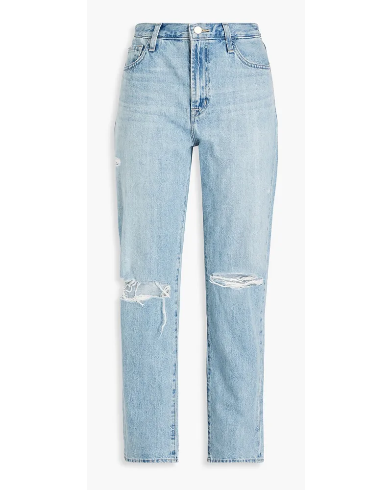 J Brand Boyfriend-Jeans inDistressed-Optik Blau