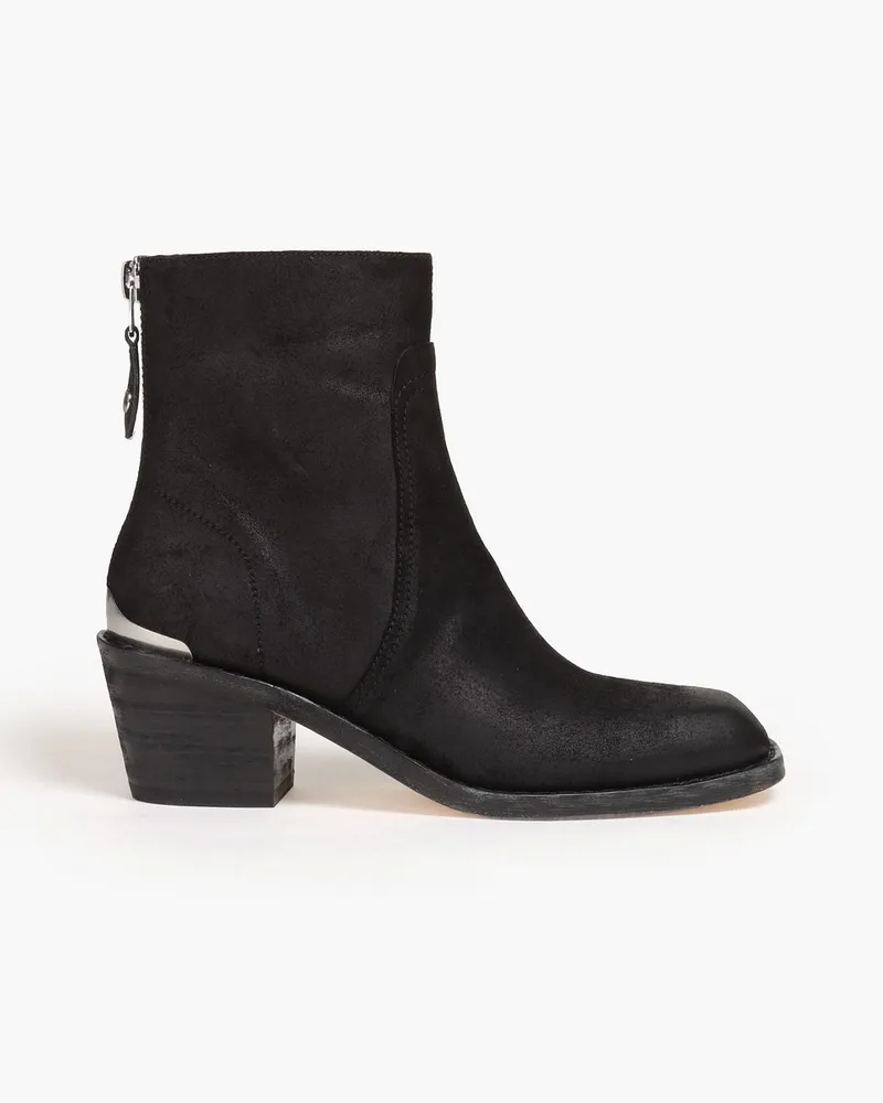 Rag & Bone Ankle Boots aus gebürstetem Veloursleder Schwarz