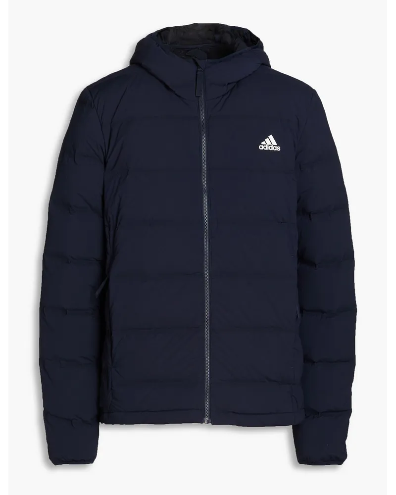 adidas Helionic Kapuzenjacke aus gestepptem Shell Blau