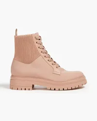 Gianvito Rossi Combat Boots aus Shell mit Lederbesatz Pink