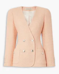 Alessandra Rich Doppelreihiger Blazer aus Tweed aus einer Baumwollmischung mit Pailletten Gelb