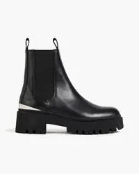 Maje Chelsea-Boots aus Leder mit Plateausohle Schwarz