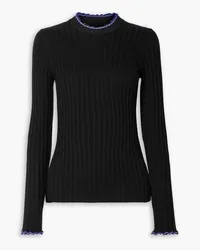 Proenza Schouler Pullover aus einer gerippten Seiden-Kaschmirmischung Schwarz