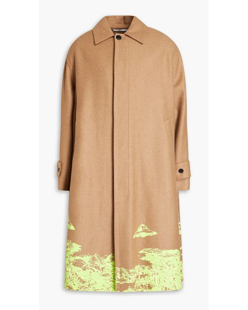 Valentino Garavani Oversized-Mantel aus gebürstetem Twill mit Print Neutral