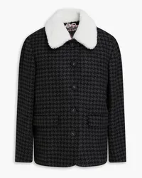 Thom Browne Jacke aus Kaschmir-Tweed mit Hahnentrittmuster Schwarz