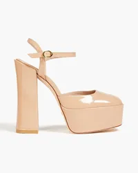 Stuart Weitzman Plateau-Pumps aus Lackleder Neutral