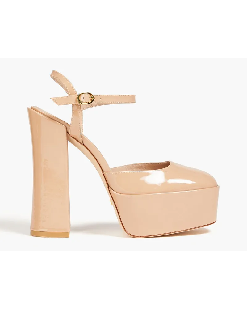 Stuart Weitzman Plateau-Pumps aus Lackleder Neutral