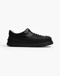 Jil Sander Plateau-Sneakers aus Leder Schwarz