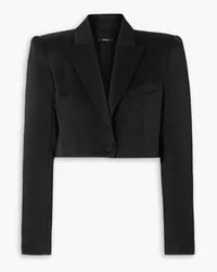 Alex Perry Declan verkürzter Blazer aus glänzendem Crêpe Schwarz