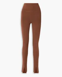 Victoria Beckham Leggings aus Stretch-Strick Braun