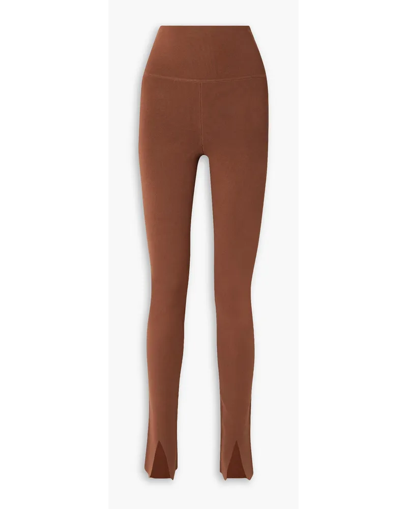 Victoria Beckham Leggings aus Stretch-Strick Braun