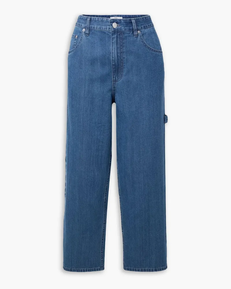 tibi Halbhohe Jeans mit weitem Bein Blau