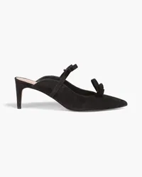 RED Valentino Mules aus Veloursleder mit Schleife Schwarz