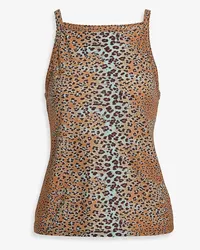 Ulla Johnson Sidney Tanktop aus Baumwoll-Jersey mit Leopardenprint Braun