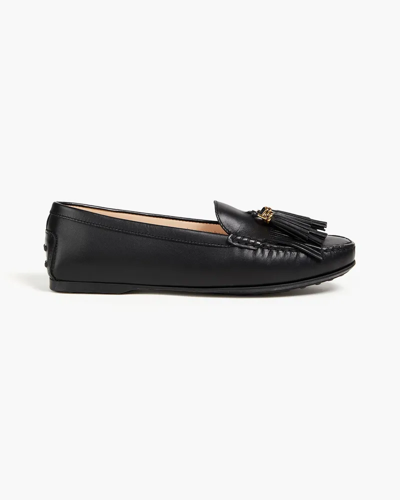 TOD'S Loafers aus Leder mit Troddeln Schwarz