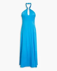 REJINA PYO Lily Neckholder-Midikleid aus Satin aus Stretch-Seide Blau