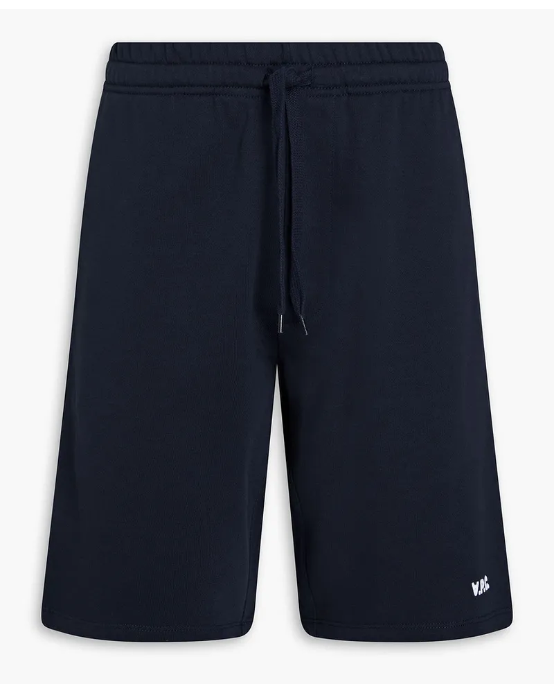 A.P.C. Coed Shorts aus Baumwollfrottee mit Tunnelzug Blau