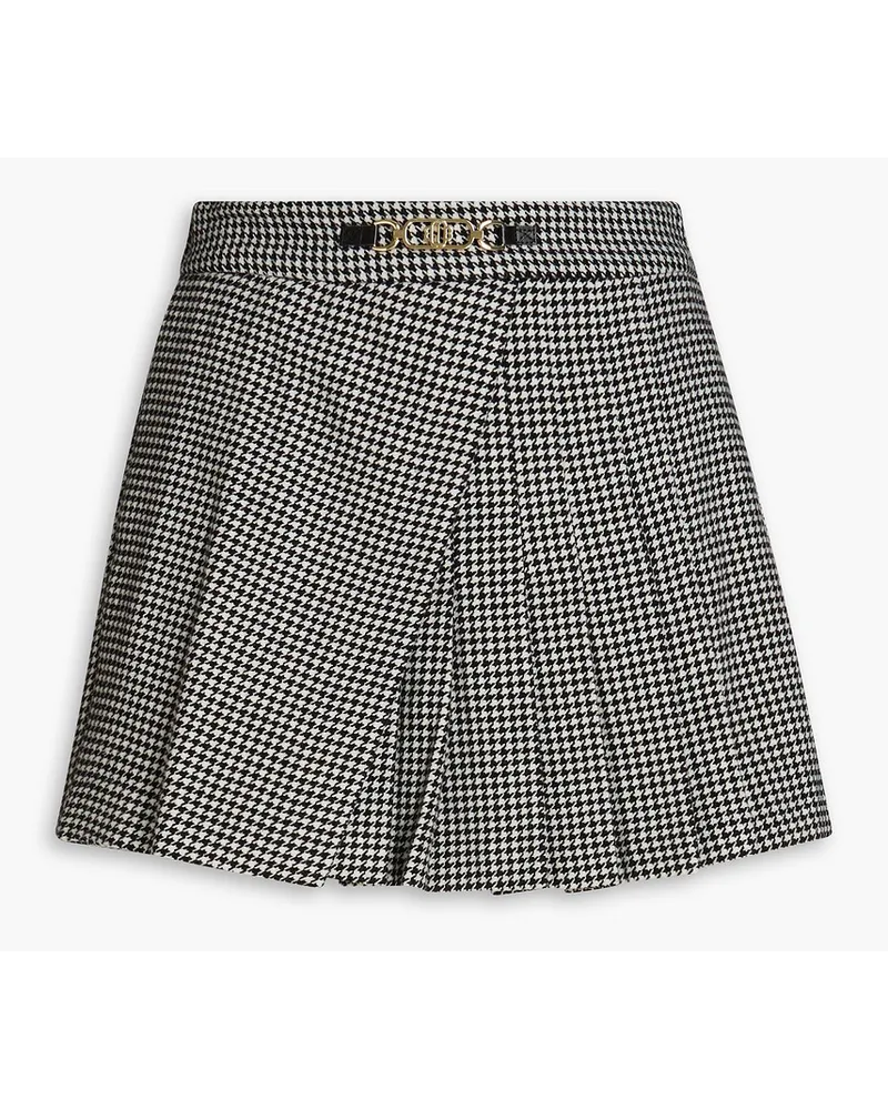 Maje Shorts inRock-Optik aus Tweed aus einer Wollmischung mit Hahnentrittmuster Schwarz