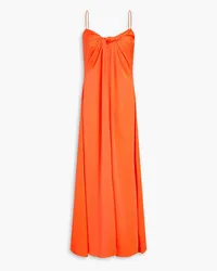 Rosetta Getty Maxikleid aus glänzendem Crêpe mit Twist-Detail Orange