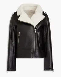 Yves Salomon Bikerjacke aus Shearling Schwarz