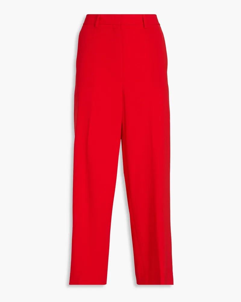 Theory Cropped crepe straight-leg pants Rot