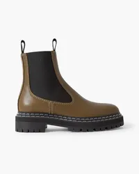 Proenza Schouler Chelsea Boots aus Leder mit Kontrastnähten Braun