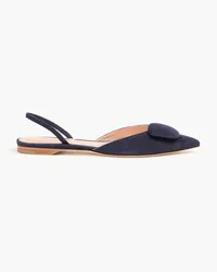 Rupert Sanderson Sabine flache Slingback-Schuhe aus Veloursleder mit spitzer Kappe Blau