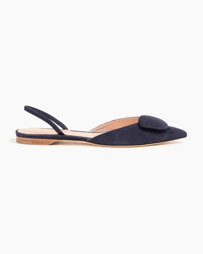 Rupert Sanderson Sabine flache Slingback-Schuhe aus Veloursleder mit spitzer Kappe Blau