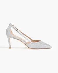 Stuart Weitzman Anny Pumps aus Lamé mit Glitter-Finish und Cut-outs Metallic